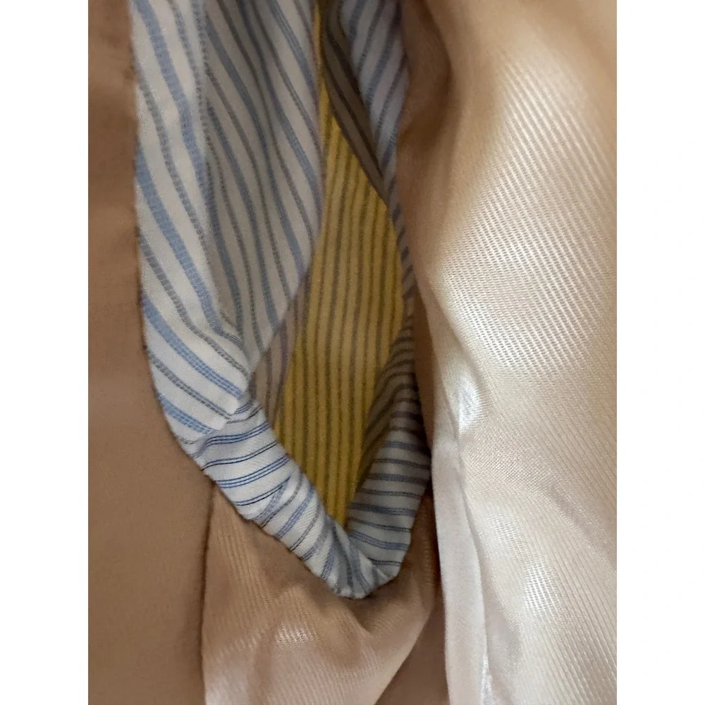 Lands End Mens Khaki Tan 100% Cotton Canvas 2 Button Blazer Sport Coat 42R